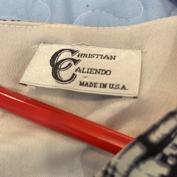 Christian Caliendo Black and Tan Bell Sleeve Dress size S - Picture 5 of 6